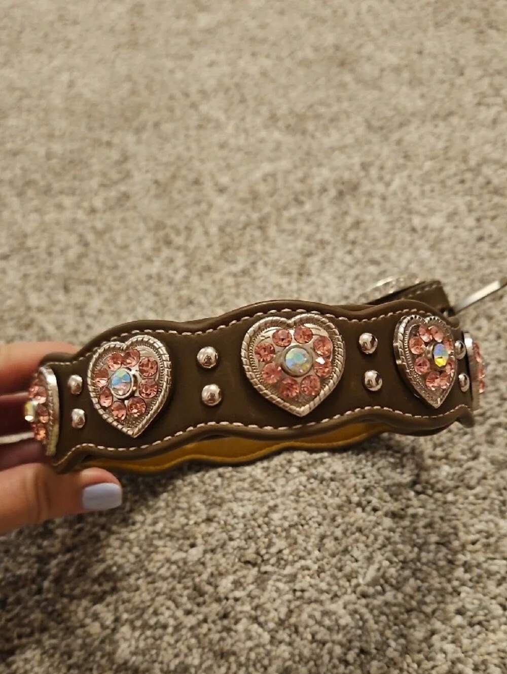 Nocona Pink Heart Concho Girls Western Belt - Size 26